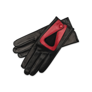 Livorno - Women's Leather Gloves In Black And Red (7")