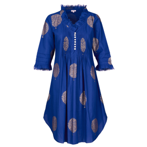 Cotton Annabel Tunic In Marrakesh Blue & Gold (6XL)