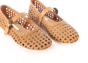 Neve - Light Tan Leather Ballet Flats (7 UK)