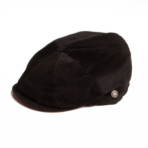 Arlo Black Corduroy Bakerboy Cap (58cm)