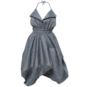 Pinafore Dress With Ties In Grey (3XL/4XL)