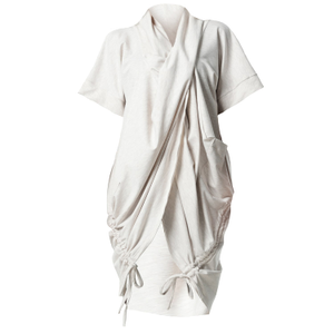 Extravagant Draped Tunic In Ivory (3XL)