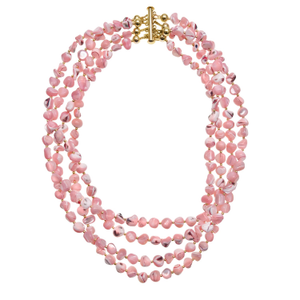 Ocean's Beauty Multi-Layered Pink Shells Necklace