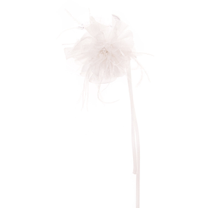 Flower Brooch Made Of Silk And Feathers (Right)
