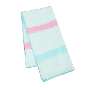 Light Turquoise Handpainted Silk Square Scarf