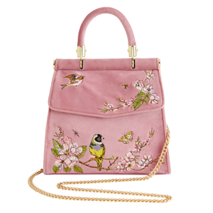 Morning Song Bird Embroidered Mini Tote - Pink
