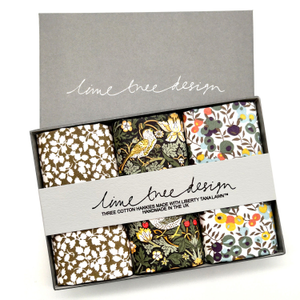 Three Hankies Made With Liberty Fabric - Greengage