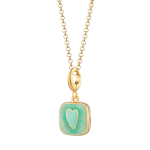 Gold Plated Turquoise Heart Locket Necklace