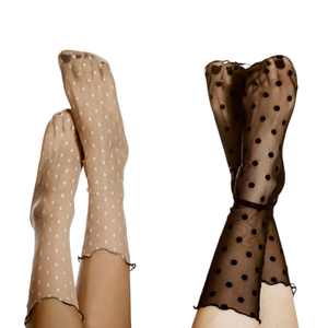 Sheer Socks Twin Pack- Black & White, One Size