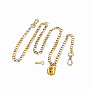 Hand-Made Gold Chain With Padlock And Key -Medium Size