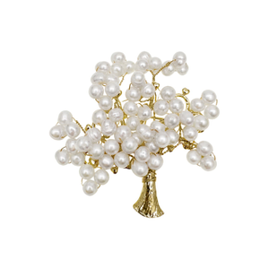 Handcrafted Freshwater Pearls Tree Brooch