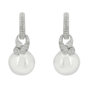 Tie The Knot Drop Pearl Earrings Silver