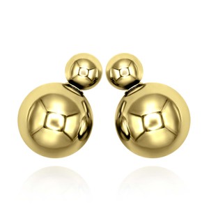 Double Ball Gold Plated Resin Earrings
