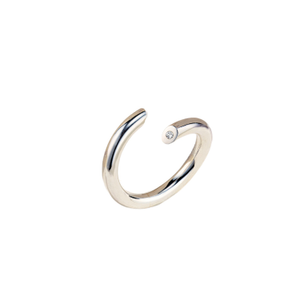 Sterling Silver Diamond Flow Open Ring