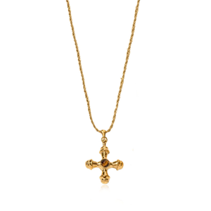 Chiara Tiger Eye Stone Cross Necklace