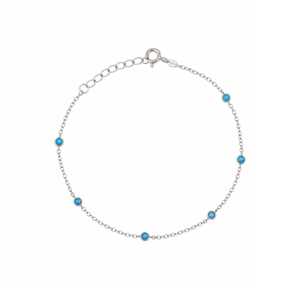 Blue Opal Bracelet In Sterling Silver