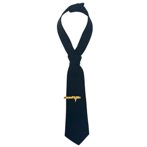 Tailored Black Petite Necktie + Tie Bar