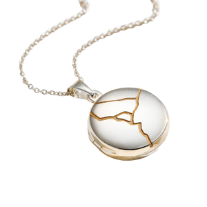 Kintsugi Small Round Locket Necklace