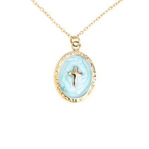 Shine Bright Cross Pendant In Mint