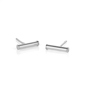 Bar Stud Earrings In Sterling Silver