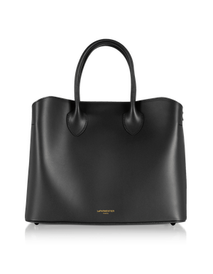 Jackie Leather Tote Bag - Black