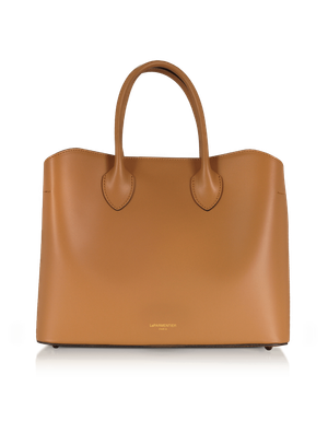 Jackie Leather Tote Bag - Brown