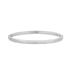 Inlay Stone Bangle - Silver (M)
