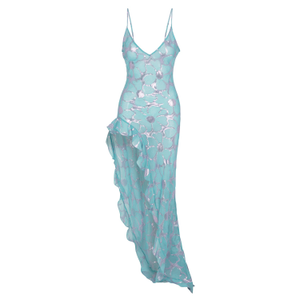 Lara Aqua Ruffle Dress (M)