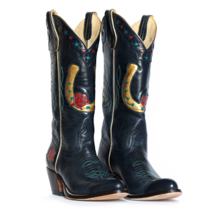 Horse Girl Navy Blue Cowboy Boot (4.5 UK)