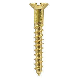 10 x 1" 1/2 Countersunk Head Slot Brass Wood Screw