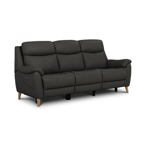 Brunel 3 Seater Electric Recliner Sofa in Storm Leather
