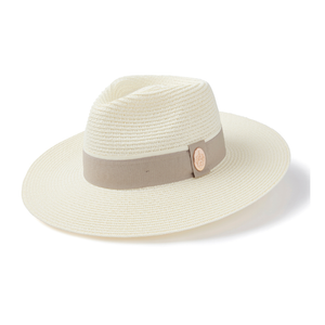 The Hemley Fedora in Cream with Pebble Ribbon