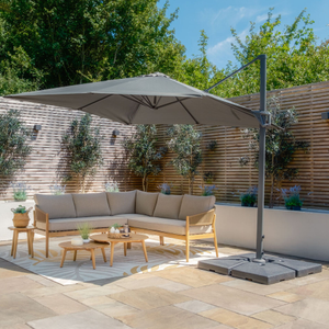 Maze - Helios 3m x 3m Square Rotating Cantilever Parasol with Base - Oil Green