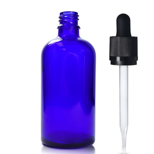 100ml Blue Glass Dropper Bottle & CRC Glass Pipette With Wiper