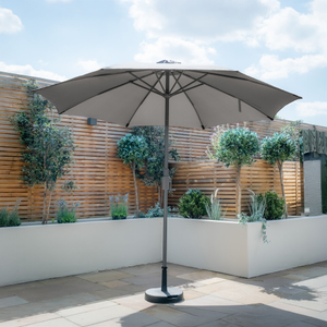 Maze - Capri 2.7m Round Tilting Parasol with Crank Handle - Charcoal Grey