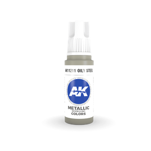 AK Interactive 11211 Oily Steel 17ml 3rd Gen. Acrylic Model Paint