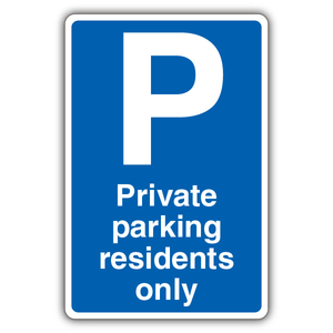 Private Parking Residents Only - Mandato 300 x 450 mm - RA1 Reflective 3mm Alumin