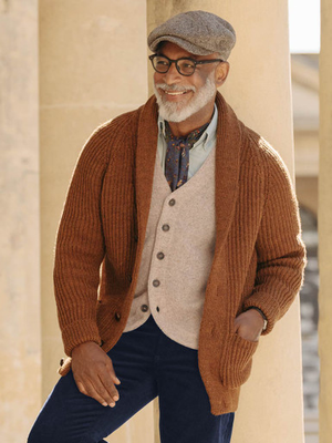 Cinnamon Shawl Neck Cardigan
