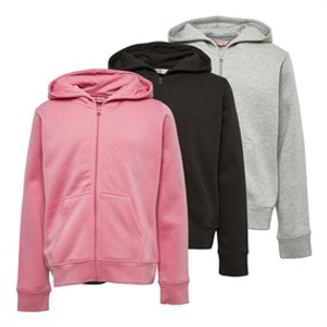 Board Angels Girls Three Pack Zip-Through Hoodies Black/Pink/Grey Marl