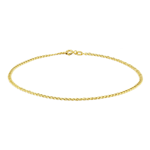 Soleil Collection 9.5" Curb Link Anklet | 9K Solid Yellow Gold