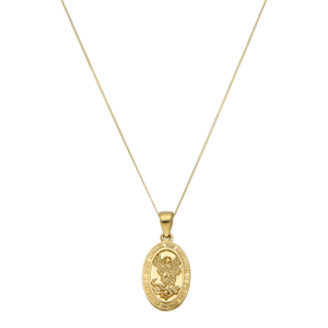 New 9ct Yellow Gold St Michael The Archangel & 18" Necklace