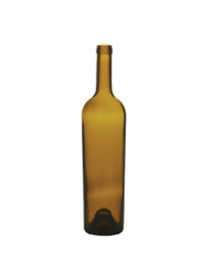 Emma 750 ml Glass Tapered Claret Wine Bottles, Cork Finish, Antique Green - 302617N-K