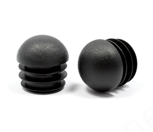 Round Domed Inserts 19.10mm To Fit Tube Outside Dimension - Millimetres (OD) 1.20 - 2.00mm Tube Wall Thickness (WT) Black