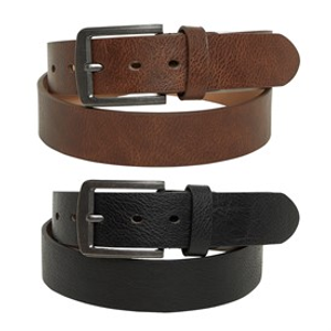 Onfire Mens Two Pack Bonded Leather Belts Black/Brown