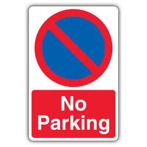 200 x 300mm - 2mm Rigid Plastic - Customised No Parking - No Waiting