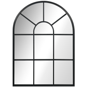HOMCOM Espejo Decorativo de Pared 50x70cm Espejo de Ventana de Metal para Salón Dormitorio Entrada Estilo Moderno Negro