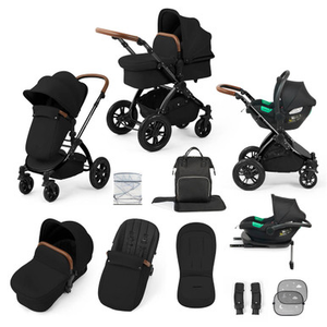 Ickle Bubba Stomp Luxe Cirrus Travel System - Black/Midnight/Tan
