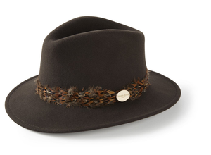 The Suffolk Fedora in Dark Brown (Bronze Wrap)