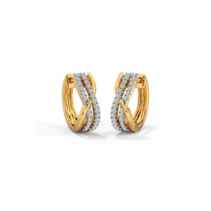 Criss Cross Diamond Hoop Earrings
