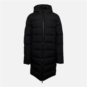 Kangaroo Poo Boys Longline Hooded Puffer Jacket Black